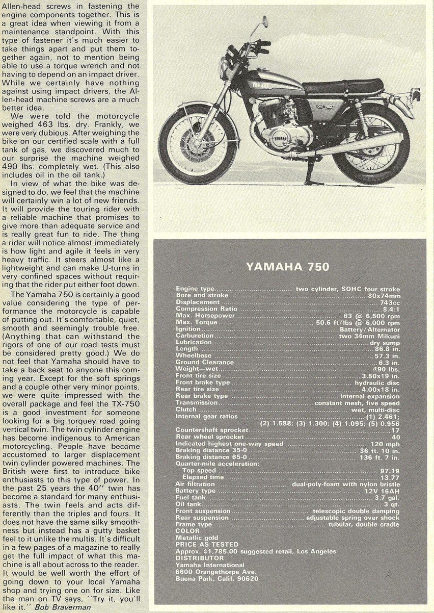 Yamaha TX750